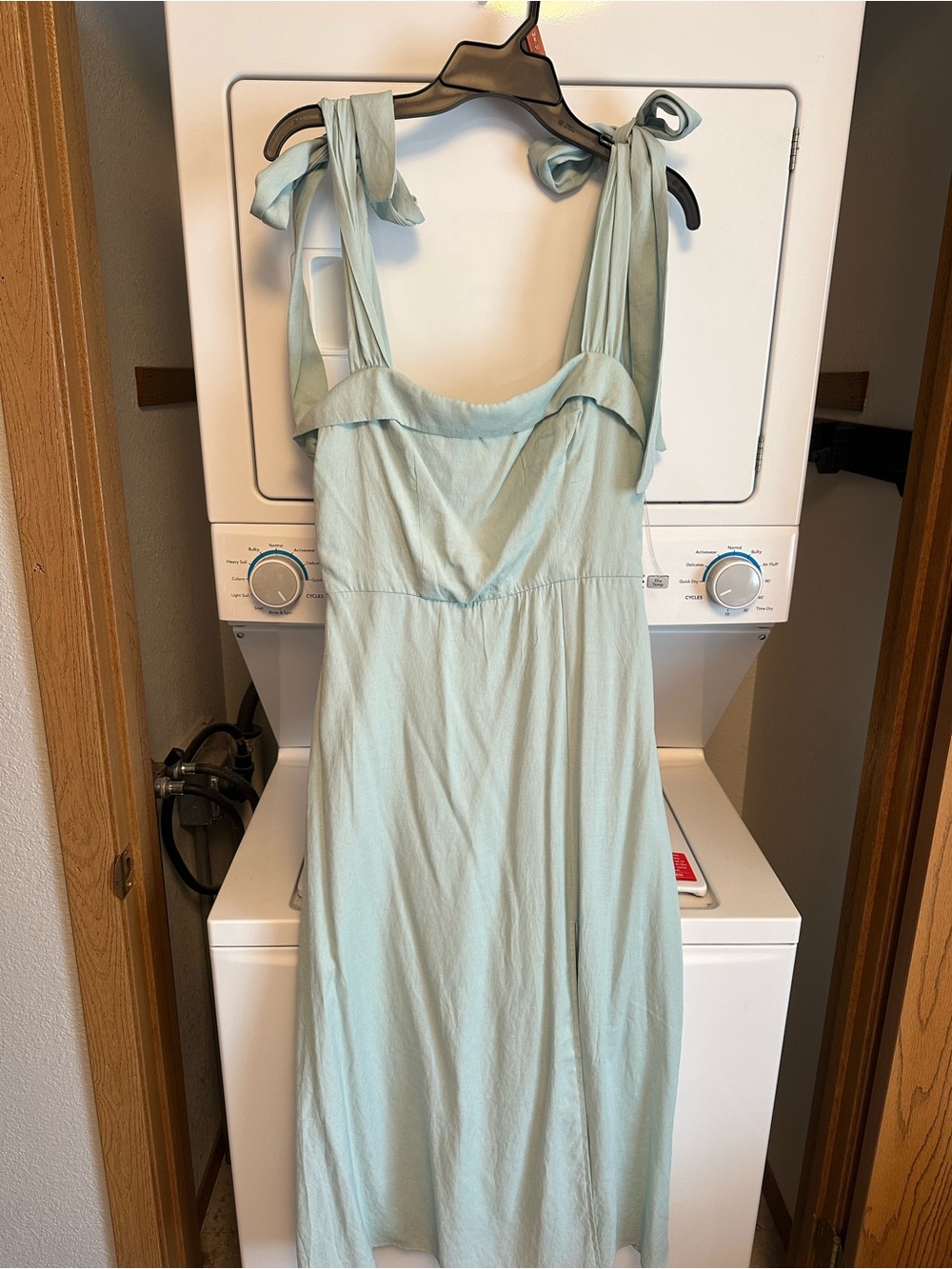 Trixxi Pale Blue Tie-Shoulder Maxi Dress